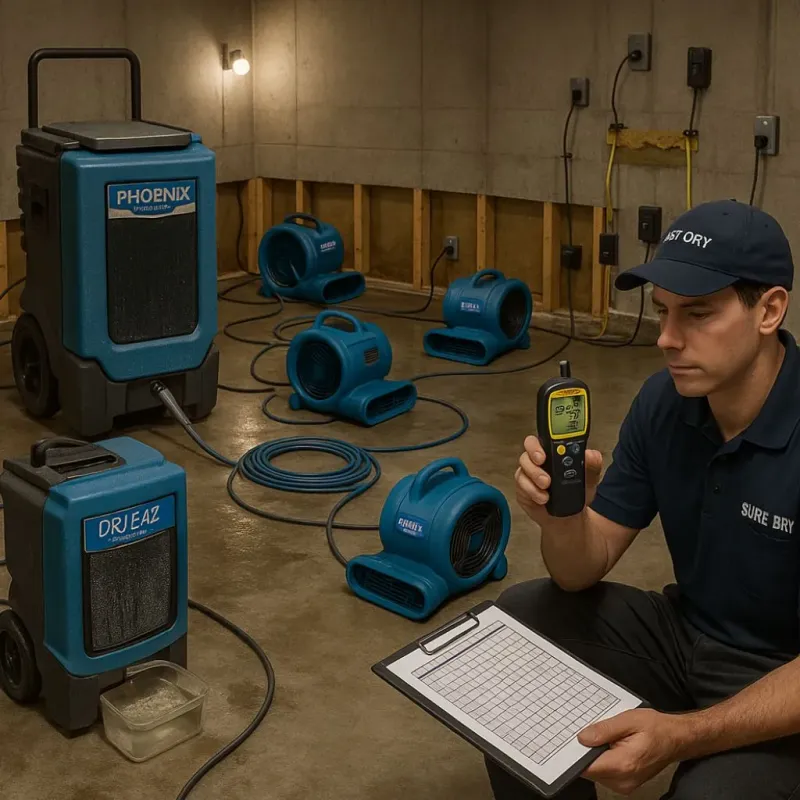 Structural Drying and Dehumidification process in Bassett, VA